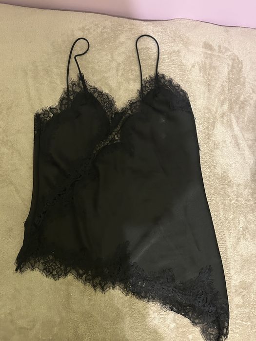 Сатенен потник Zara с дантела