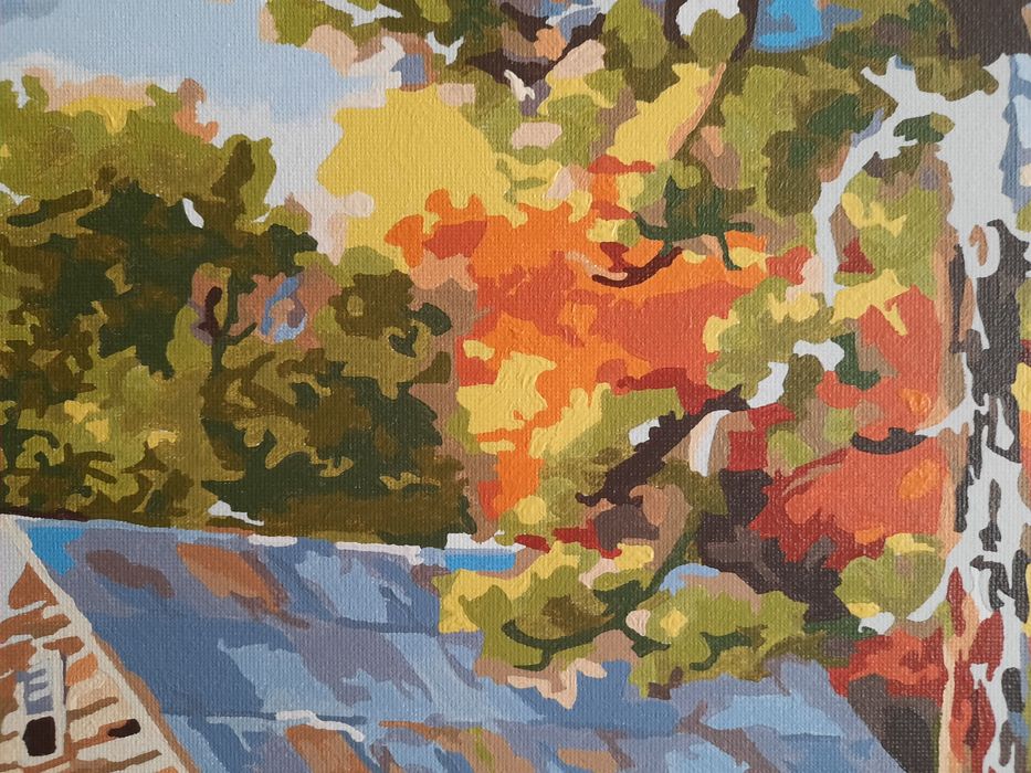 Ръчно рисувана картина по номера- "СТАРАТА ВОДЕНИЦА"