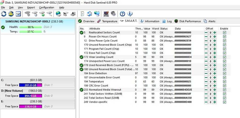 Solid State Drive (SSD) Samsung PM871 256GB 2.5" SATA III (6.0Gbps)
