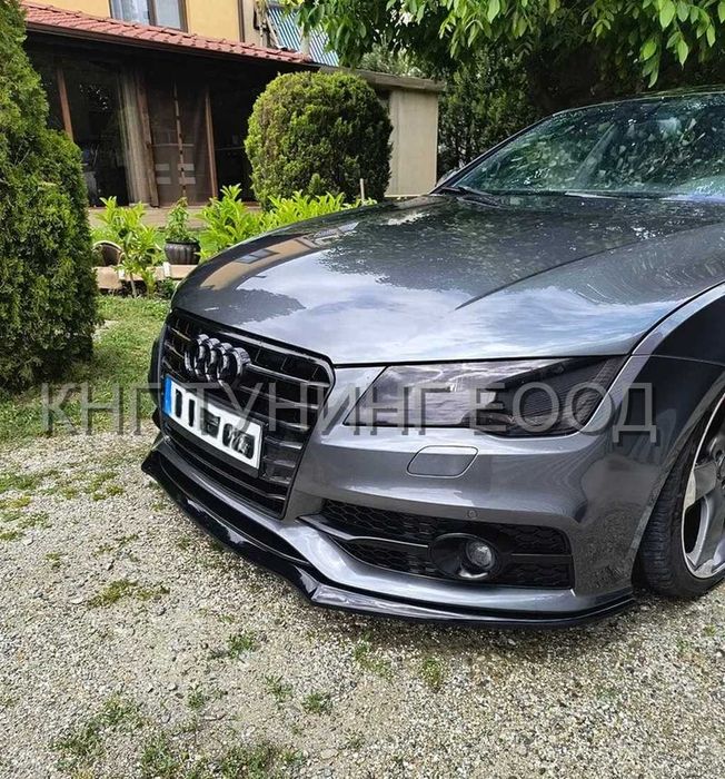 Преден лип спойлер за ауди а7 с лайн / audi a7 s line lip spoiler / добавка за предна броня / нож