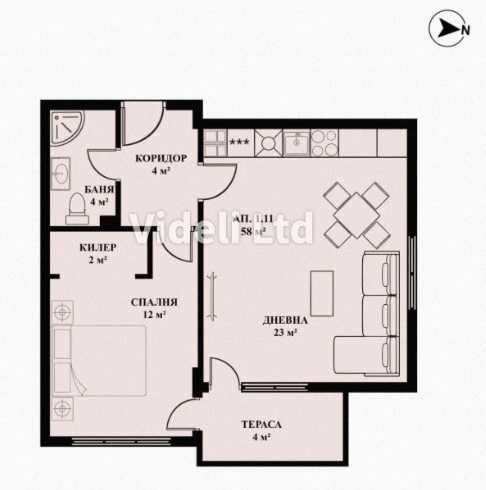 Продава се Двустаен апартамент в Банкя - 58 кв.м за 1983 €/кв.м - Снимка #4