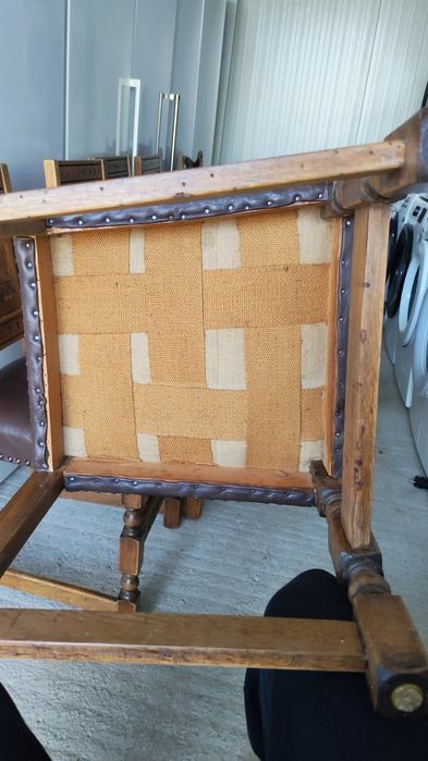 Scaune vintage lemn masiv lucrate manual