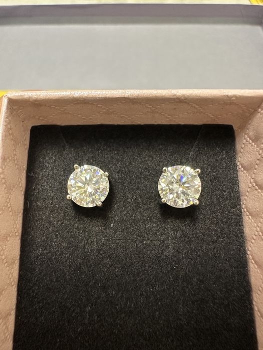 Cercei argint cu Moissanite 1 carat
