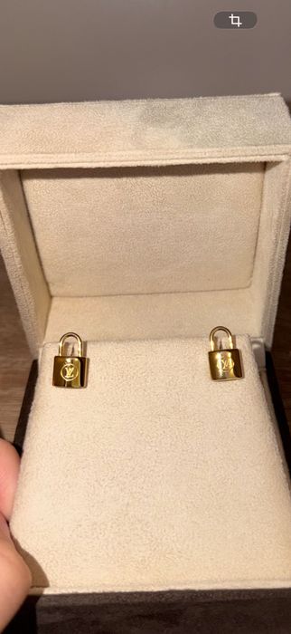 Cercei Louis Vuitton lacăt + logo LV inscriptionat
