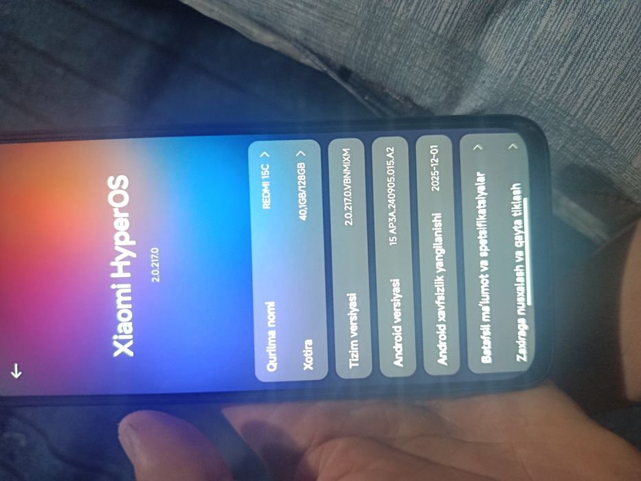 Xiaomi HyperOS.  Redmi 15 C
