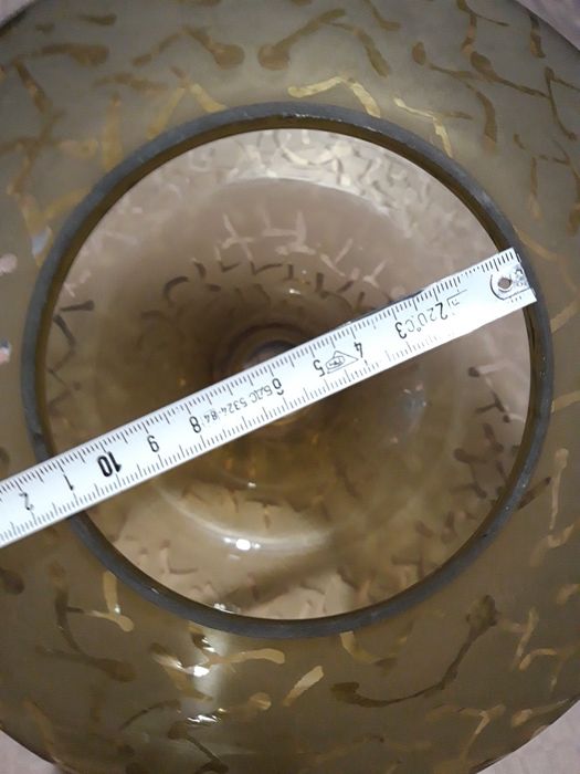 Античен голям стъклен абажур