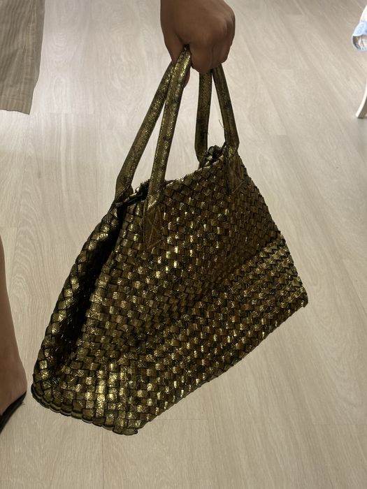 Сумка-шопер позолоченная