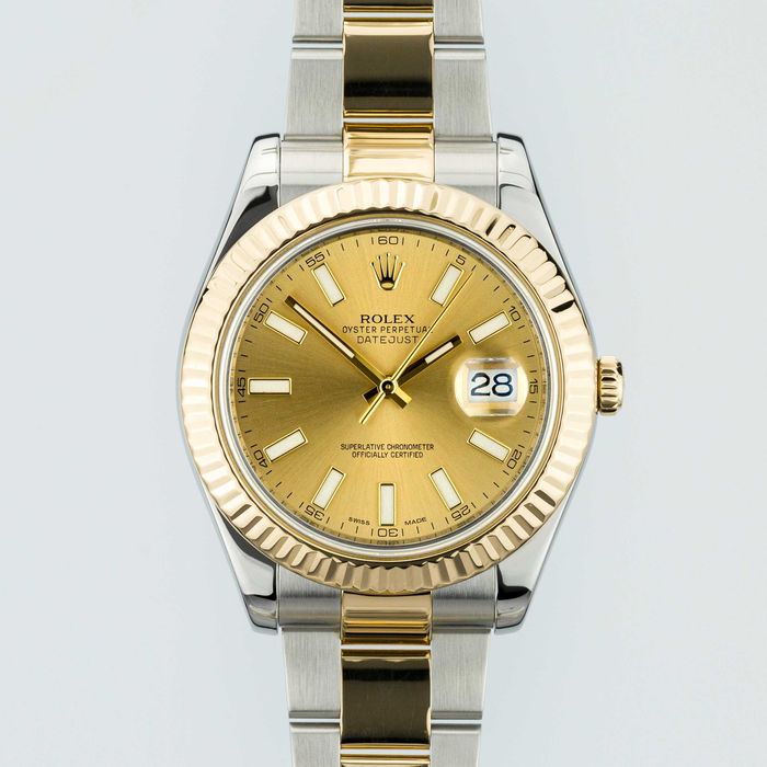 Rolex Datejust II 41mm 116333 Steel & Yellow Gold Champagne  dial