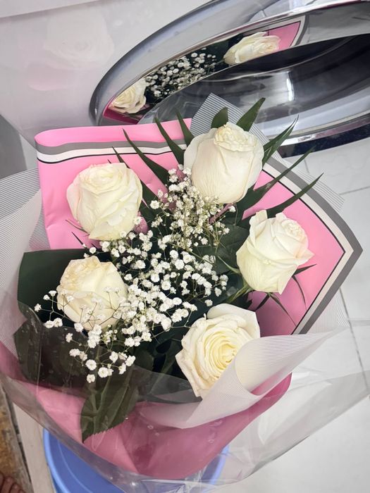 Цветы, роза, белые роза, букет