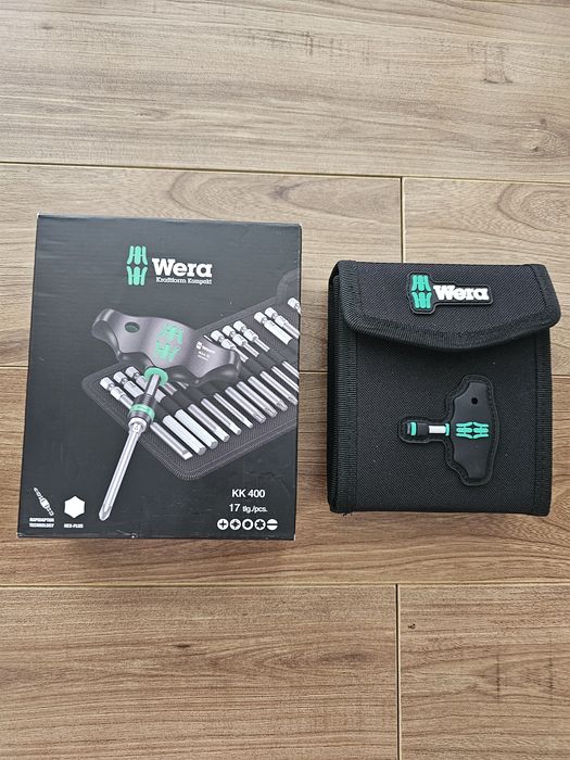 Set surubelnita cu maner in T 17pcs WERA KK 400