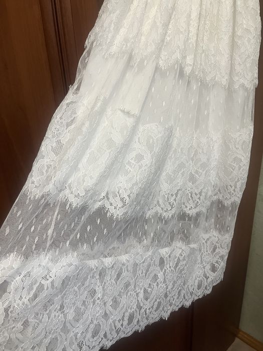 Женское белое платье с подкладом