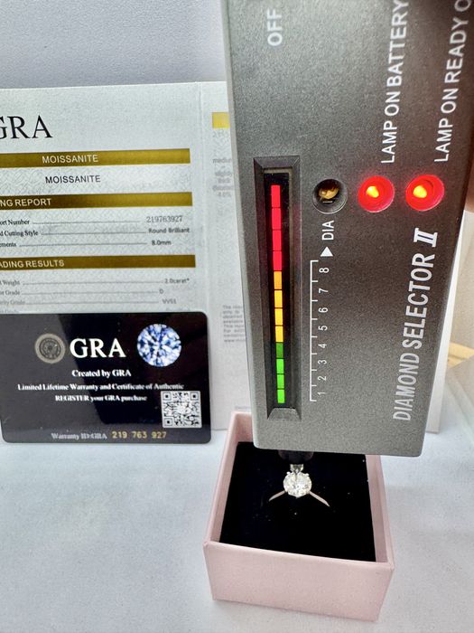 Сребърен пръстен с мойсанит (Диамант) 2 карата