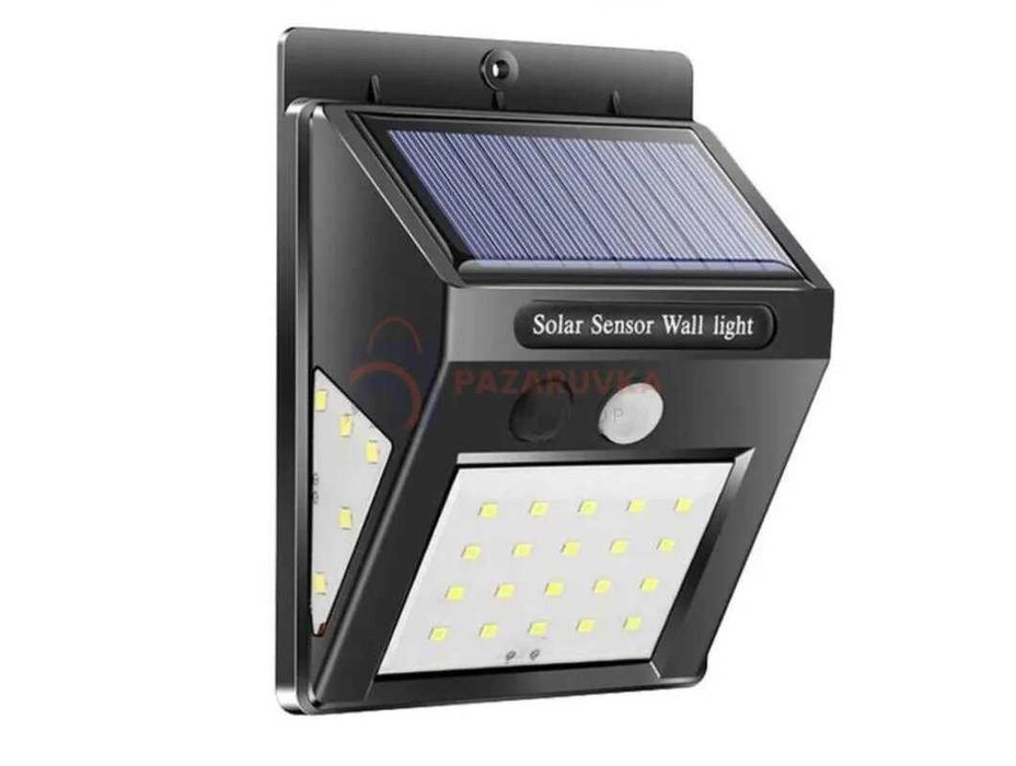НЕМСКА Соларна LED Лампа 30 LED С Датчик За Движение+Подарък ЛЕД ФЕНЕР