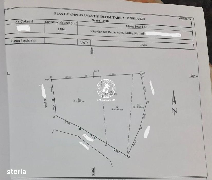 Teren intravilan 1284 mp - Rediu , Iasi