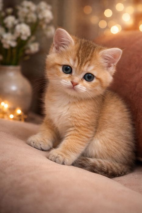 Британскпе котята окраса серебрянная и золотая шиншила