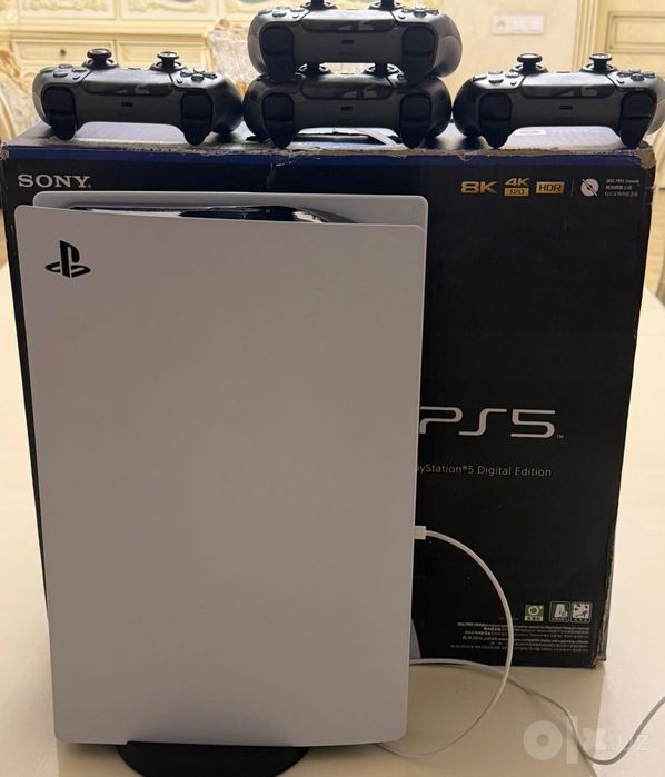Sony PlayStation 5 Digital Fat + 4 джойстика + Зарядка + ТОП Игры