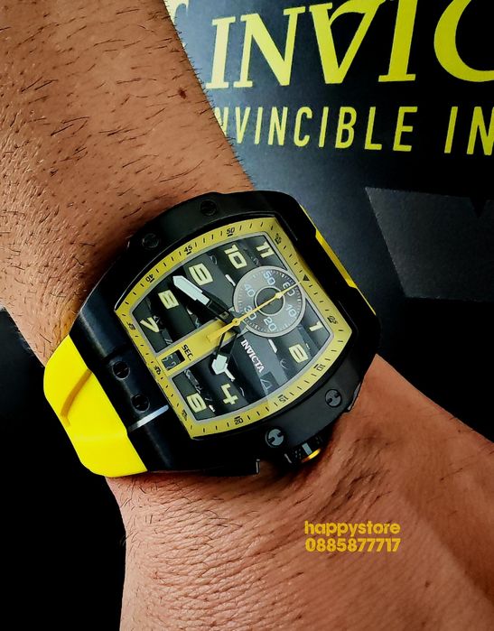 часовник INVICTA Racing Yellow 44mm-54mm, Инвикта нов