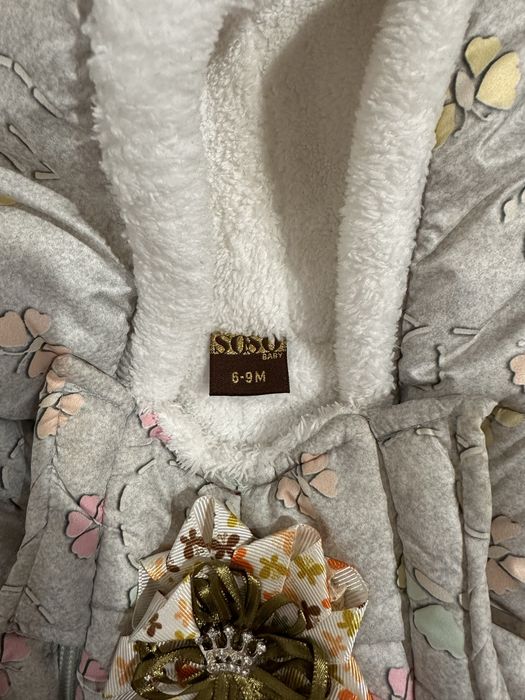 Комбинезон зимний для девочки 6-9 месяцев