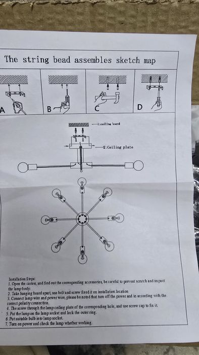 Plafoniera noua, 8 brate