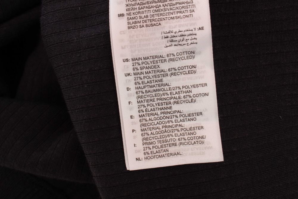 Adidas оригинална поло блуза черна рипсена материя кроп топ S