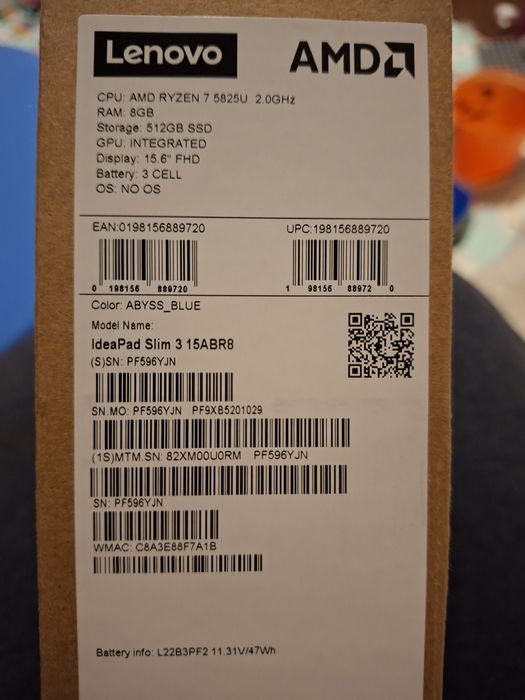 Vand laptop lenovo Ideapad slim 3 abyss blue