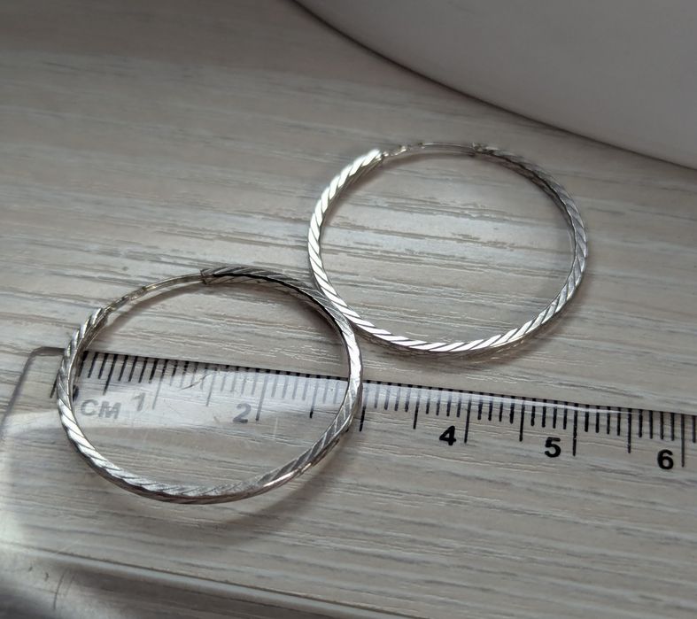 серьги конго кольца серебро 925