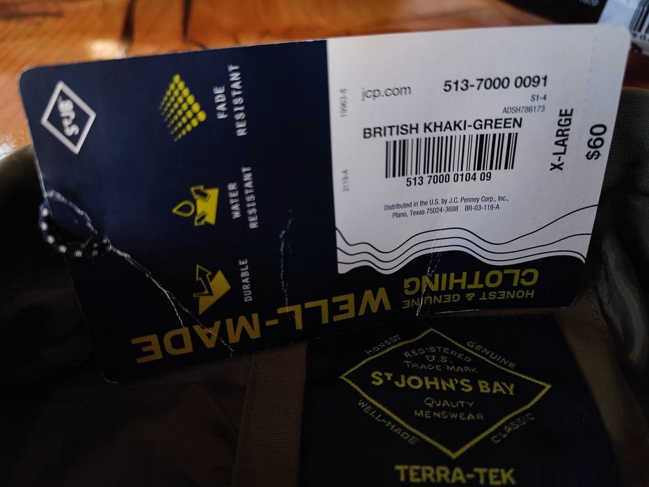 Ново оригинално  яке St John's Bay  Водоустойчива ветровка Хл Зелено