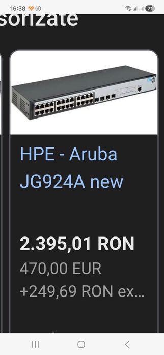 switch smart office connect HPE 1920 24GB , JG924A