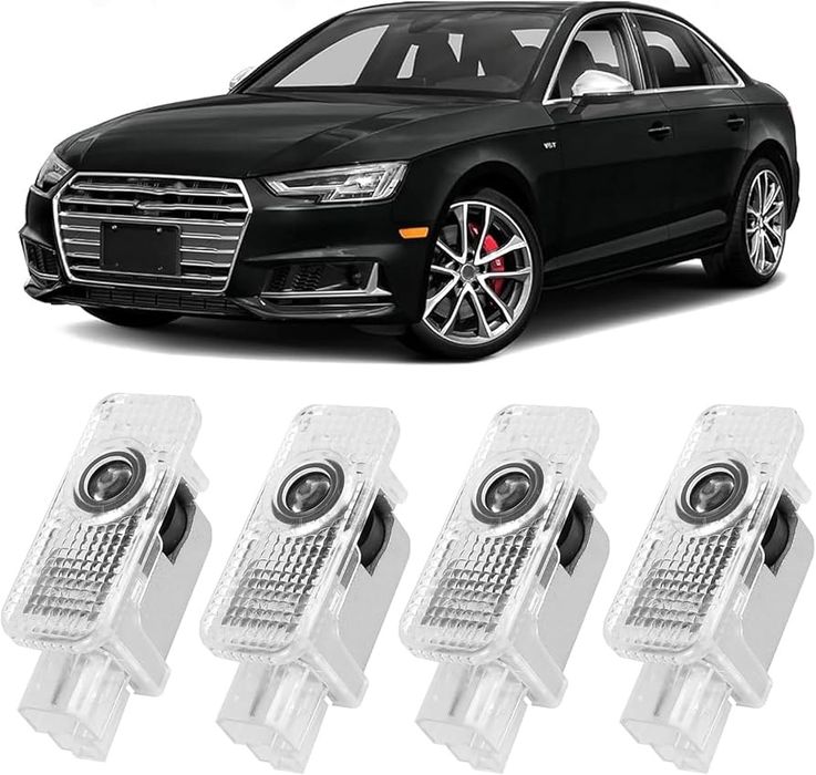 Set de 4 proiectoare de lumină pentru uși auto, logo, Audi