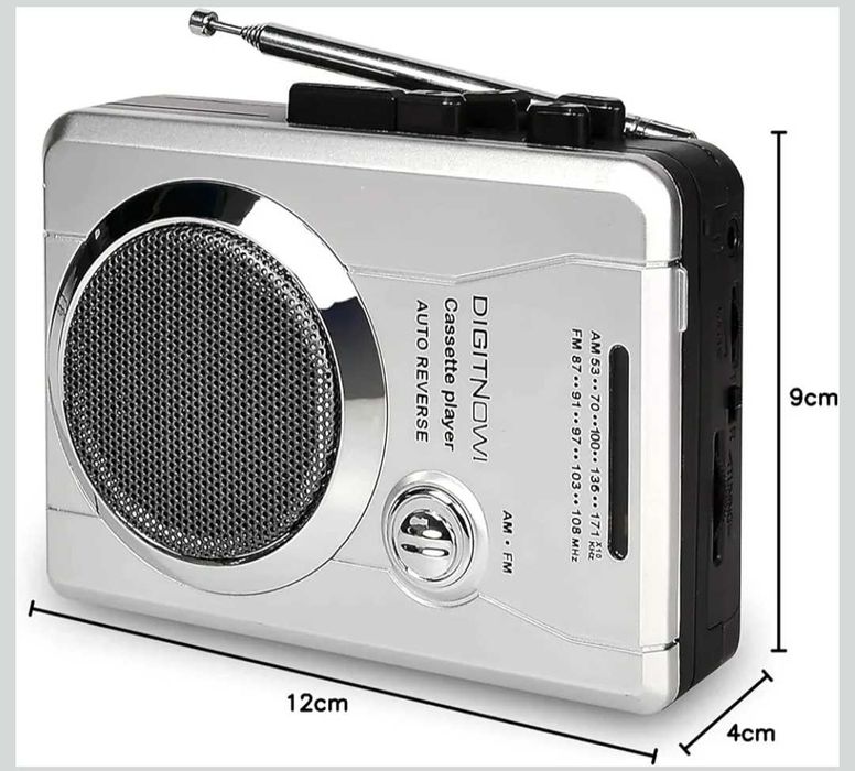 DIGITNOW! Джобен AM/FM радиокасетофон вграден високоговорител