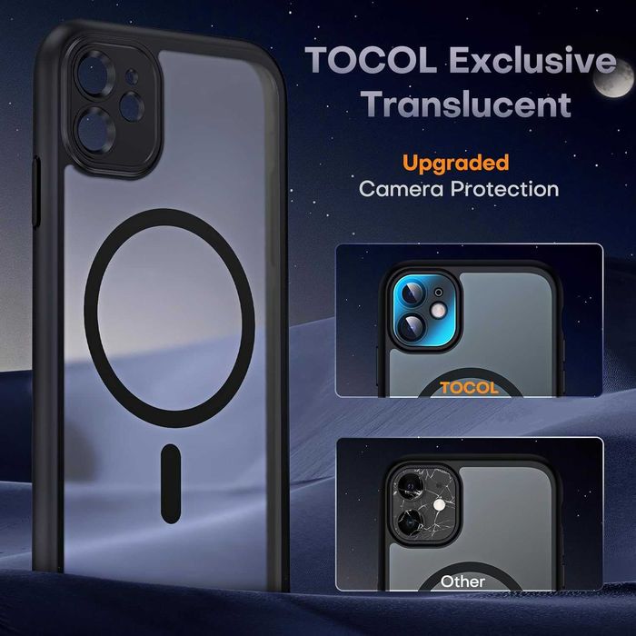 Магнитен калъф TOCOL 3 в 1 за iPhone 11 6,1 инча, подходящ за MagSafe