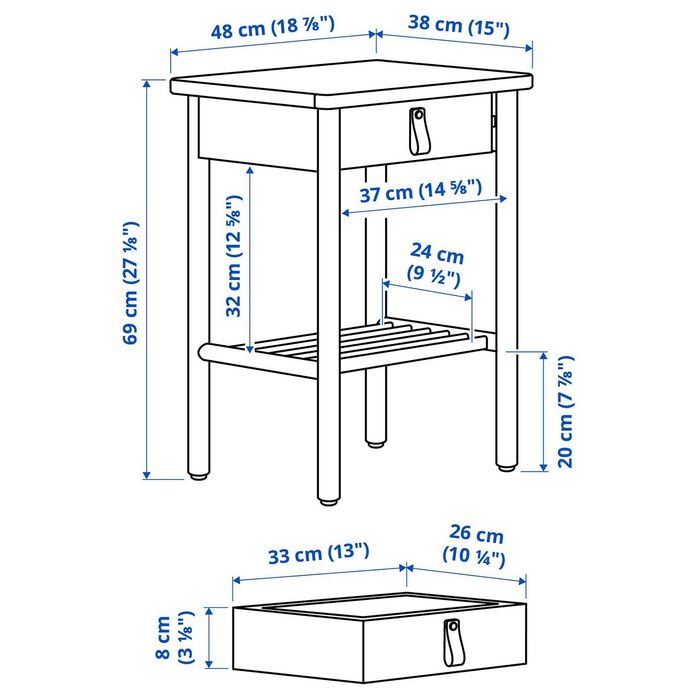BJÖRKSNÄS нощно шкафче от IKEA