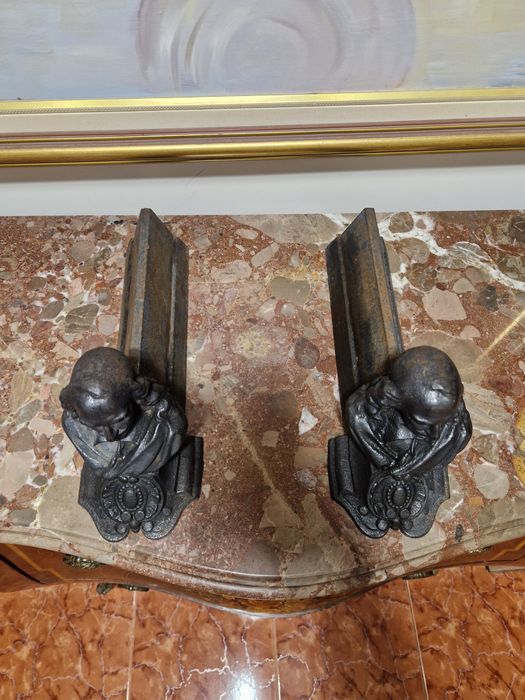 Уникални антикварни френски стойки за пред камина