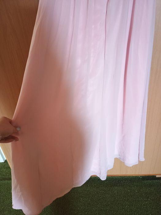 Официална дълга розова рокля