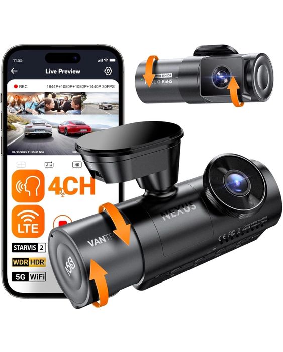 Vantrue N5 Camera auto 4 canale UBER Bolt wifi GPS, Night vision