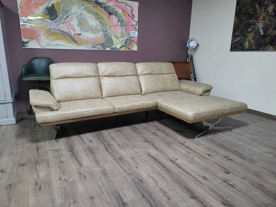 Бежов ъглов диван от плат "Bolsano"