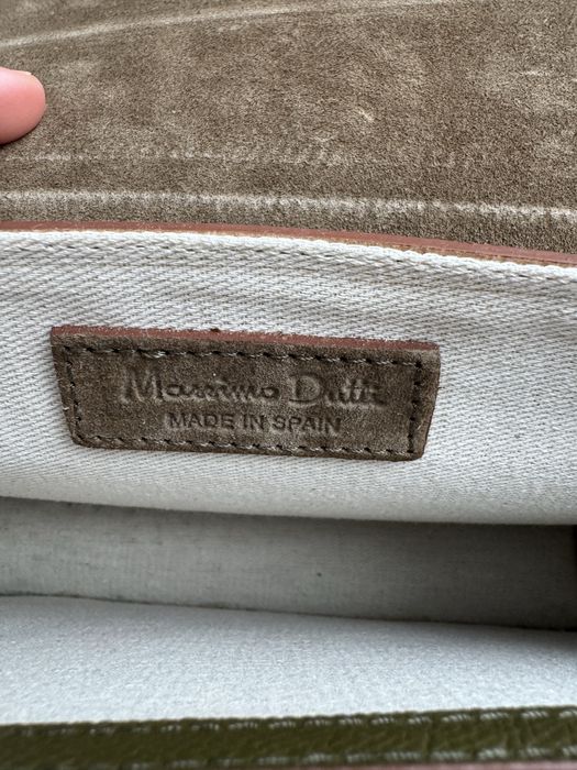 Massimo Duti чанта естествена кожа с етикет