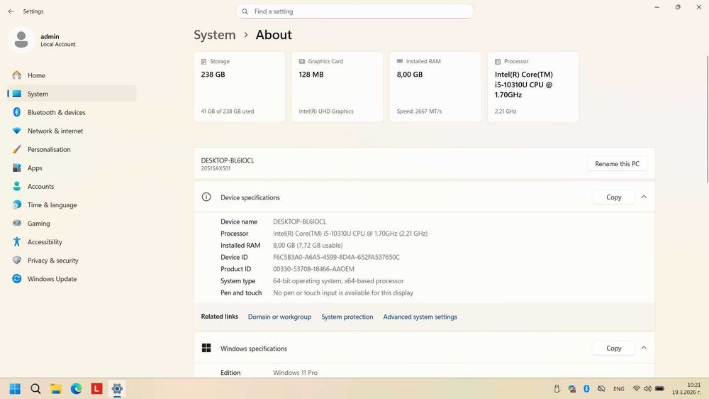 Lenovo ThinkPad T14 Gen 1