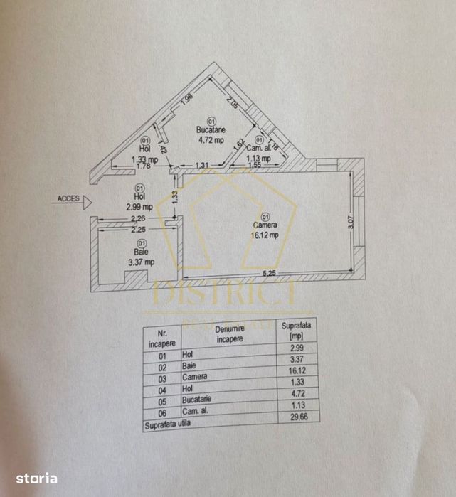 Apartament decomandat cu 1 camera | Sagului
