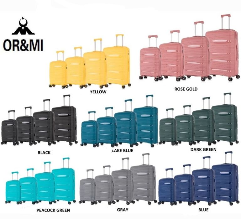 Куфари от полипропилен OR&MI, 4 размера, различни