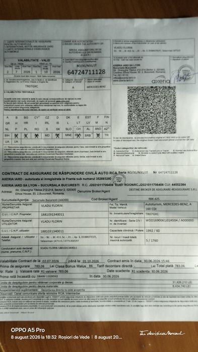 Vând Mercedes Benz clasa A, Motor 2.0, an 2005, preț 3500  Lei Negociabil