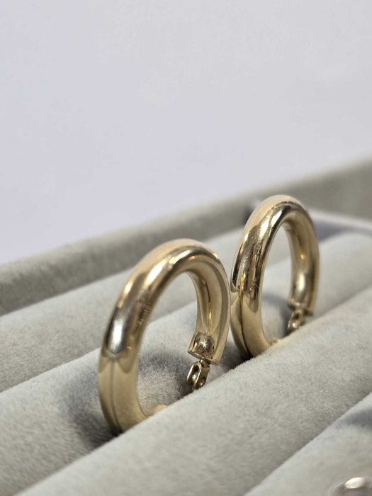 Cercei Damă Rotunzi din Aur Galben 14K, 3,42 g, Model Hoop Elegant