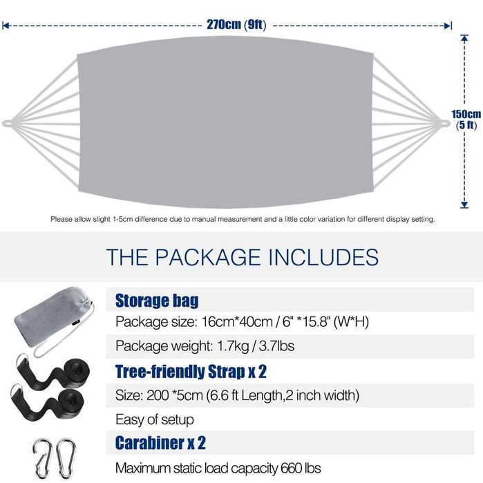 Hamac ANYOO din bumbac confortabil