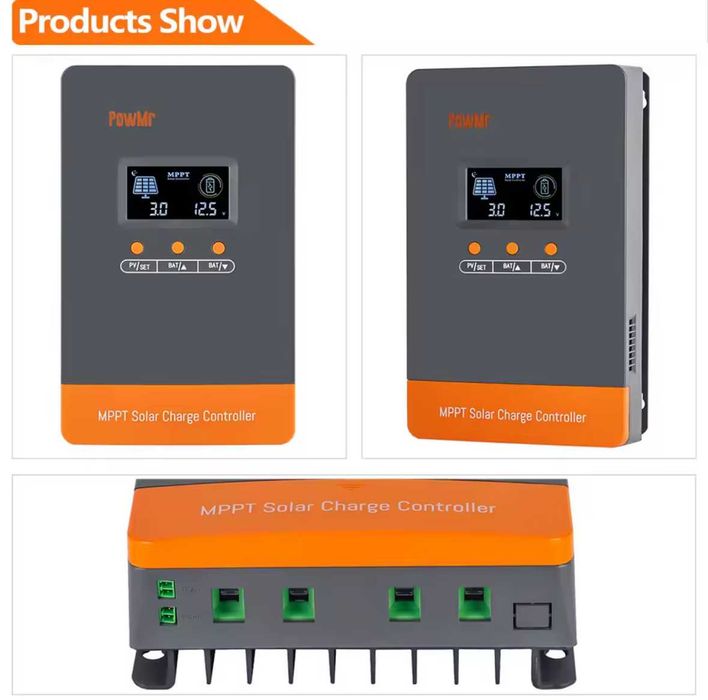 MPPT соларен заряден контролер PowMr 100A – 12V / 24V / 36V / 48V, 160V DC