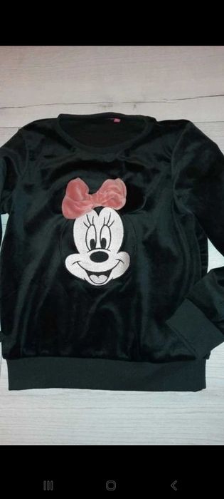 Bluza neagra de catifea Minnie mouse