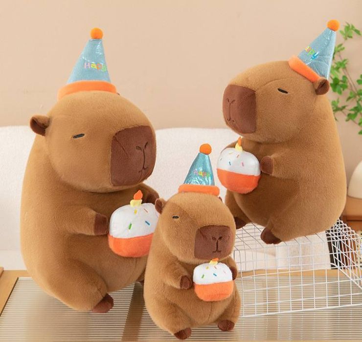 Мягкая игрушка, Капибара с тортиком