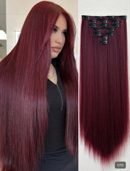 Екстеншъни за коса червени