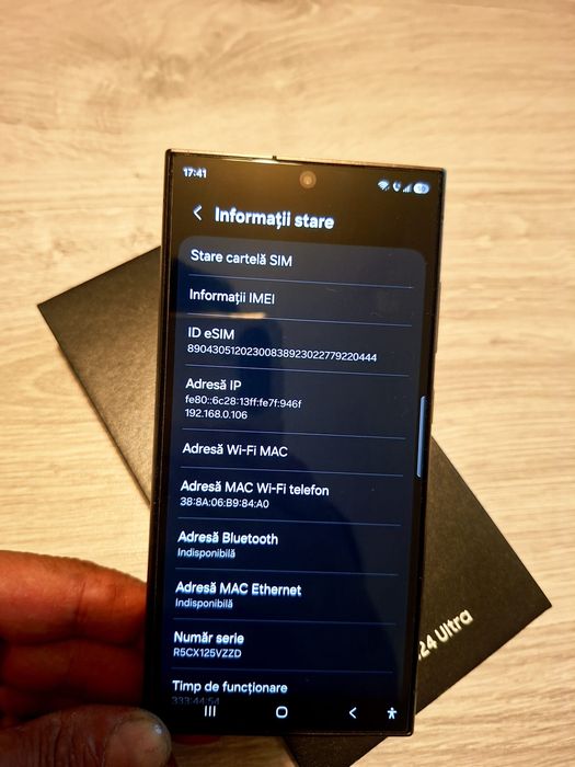 Vand Samsung S24Ultra(ca nou)la cutie ,256GB