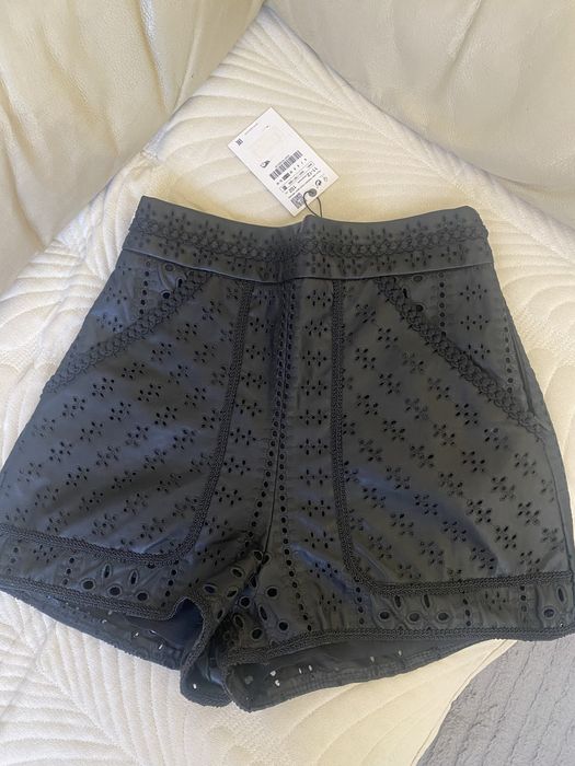 Zara панталон къс еко кожа