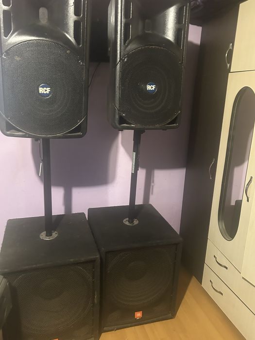 boxe active rcf art 312 basi pasivi jbl de 18 si stabilizator de 5000w